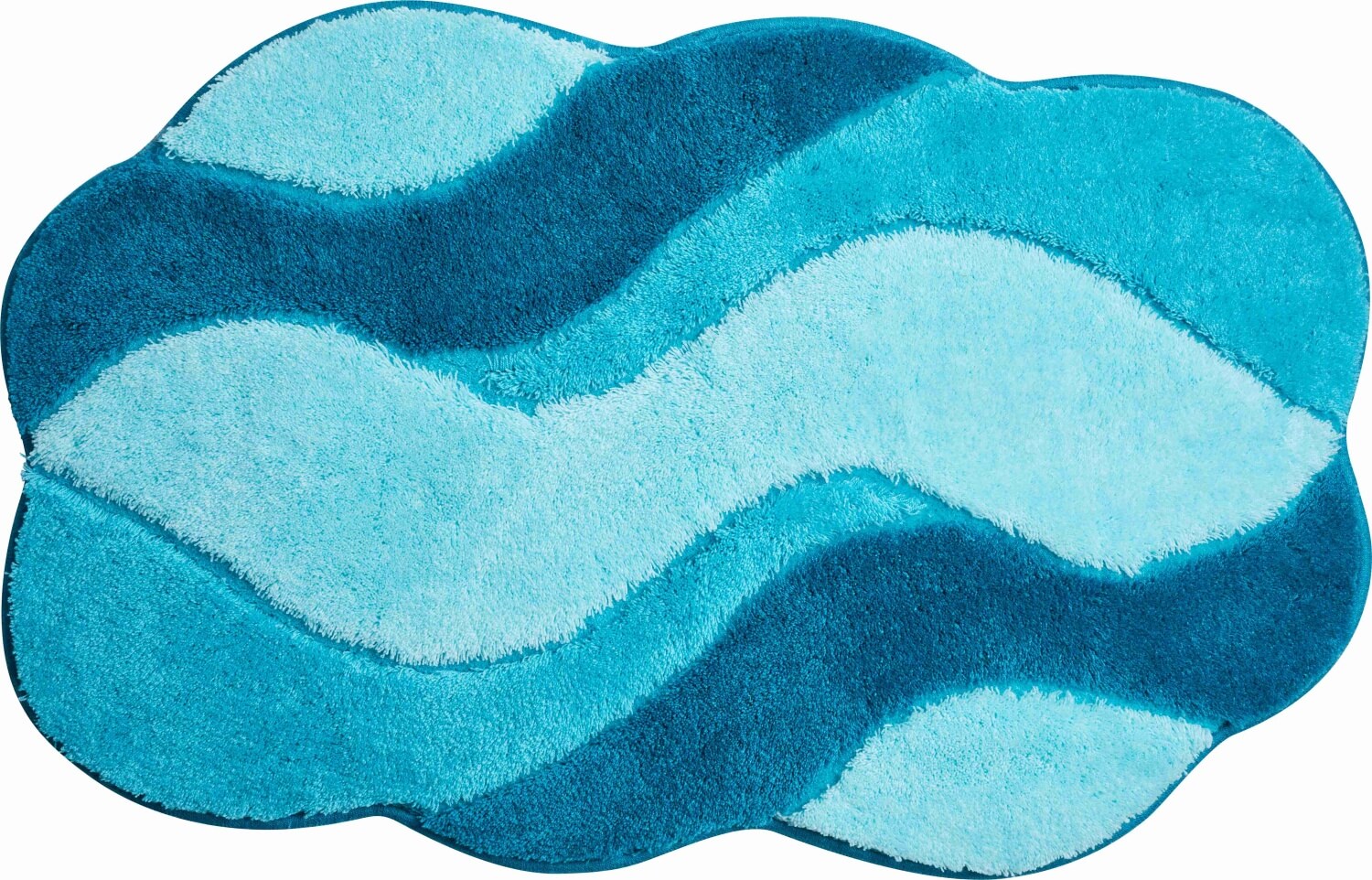 Modrá kúpeľňová predložka Carmen - predložka s vlnkami